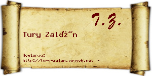 Tury Zalán névjegykártya